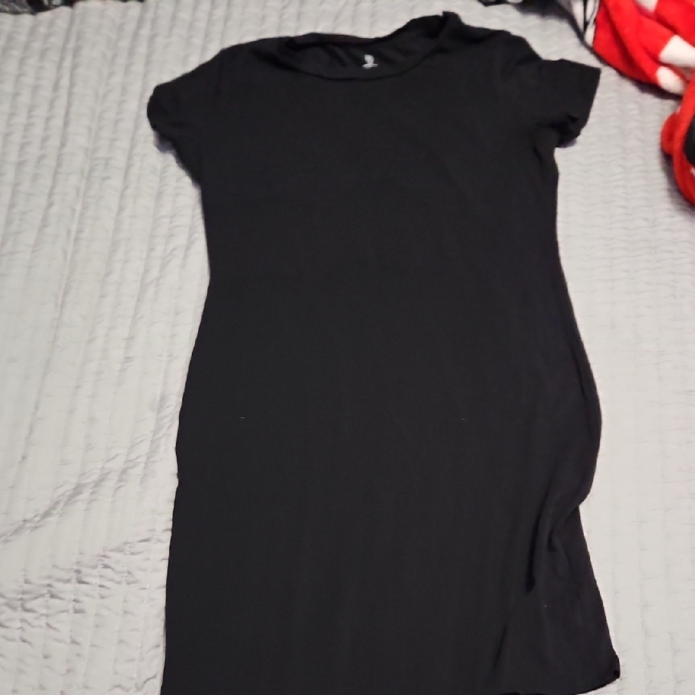 NOBO Black Mini Sheath Dress Crew Neck Short Sleeve